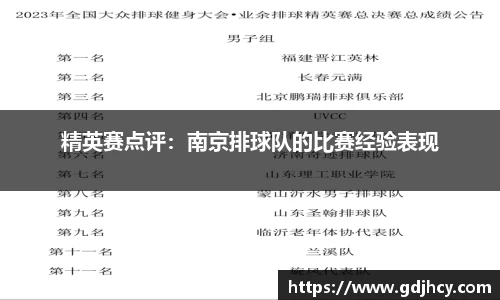 精英赛点评：南京排球队的比赛经验表现