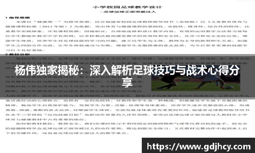 杨伟独家揭秘：深入解析足球技巧与战术心得分享