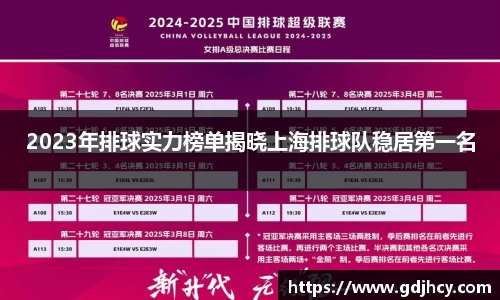 2023年排球实力榜单揭晓上海排球队稳居第一名